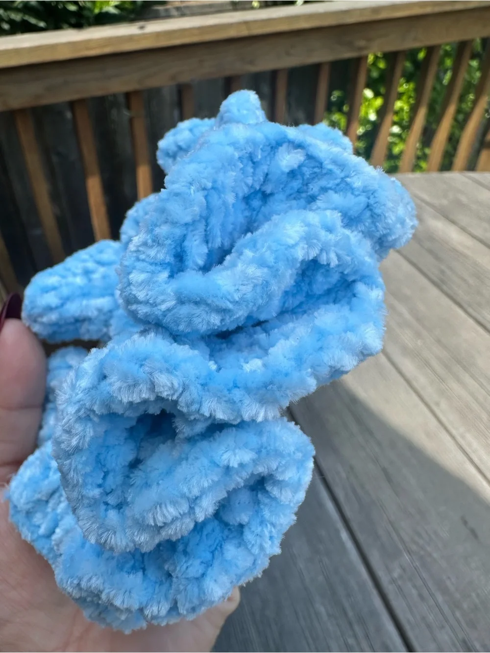 Plush Light Blue Fuzzy Scrunchie with Butterfly Charm